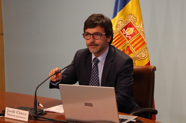 El ministre portaveu, Jordi Cinca, en la roda de premsa posterior al consell de ministres.