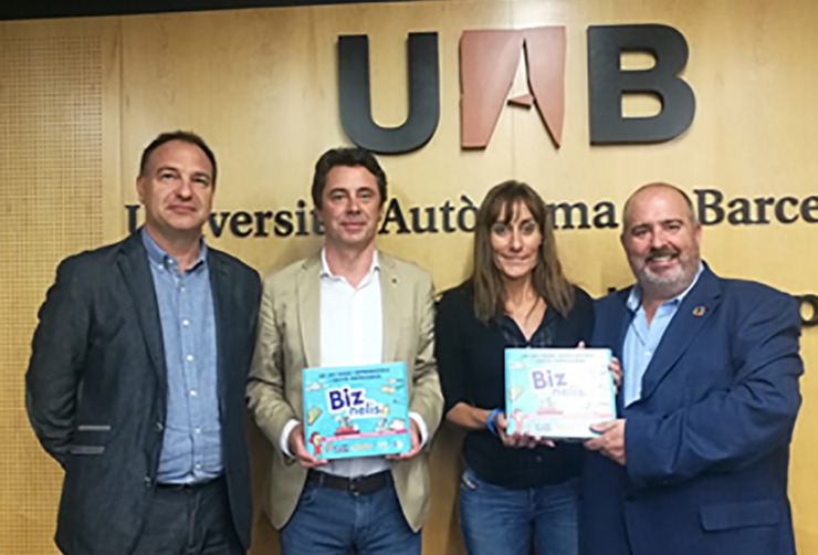 Presentació del Biznelis, a la Universitat Autònoma de Barcelona. És el primer joc d’emprenedoria de Catalunya i ha estat creat pels professors Carme Casablancas i Xavier Verge. L’expert en jocs Toni Serradesanferm ha dissenyat les normes.