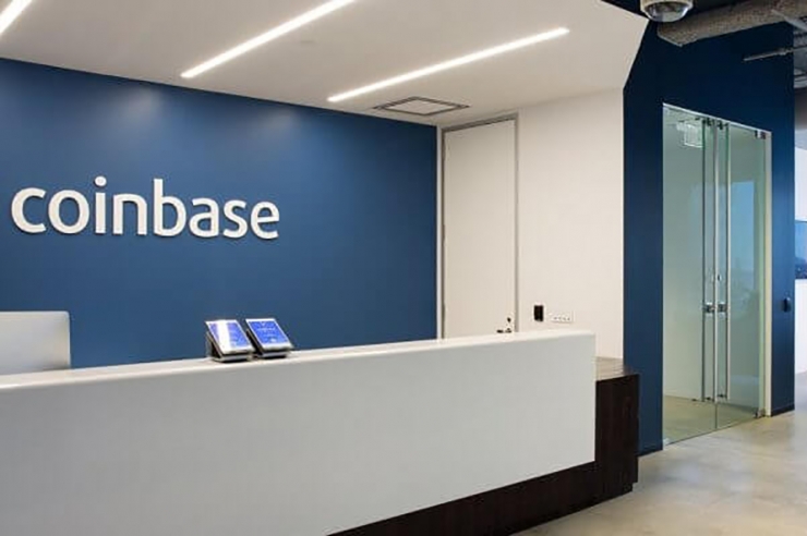 Recepció de l'oficina central de Coinbase a San Francisco (Califòrnia).