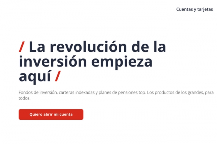 La plana web de MyInvestor.