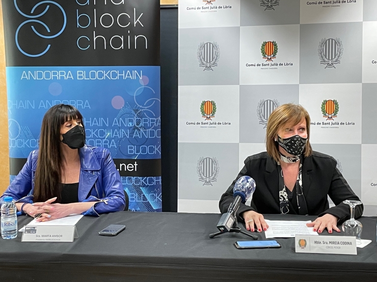 Codina durant la seva intervenció en la presentació del Blockchain World Tour.