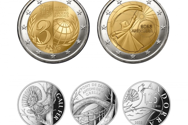 Aspecte d'algunes de les monedes commemoratives.