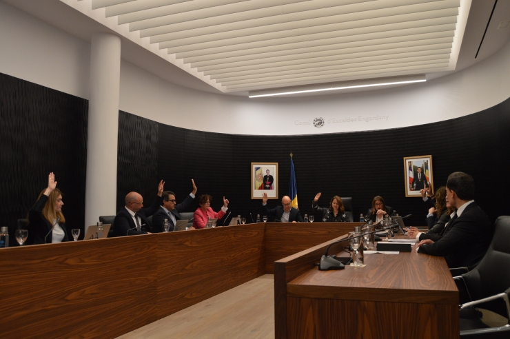 Un moment de la sessió de consell de comú d'Escaldes-Engordany.