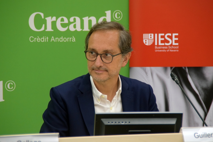 El director de programes Executive Education de l'IESE Business School, Guillermo de Prat, durant la presentació del nou programa IESE Executive Education: 'Les claus per emprendre amb èxit'.