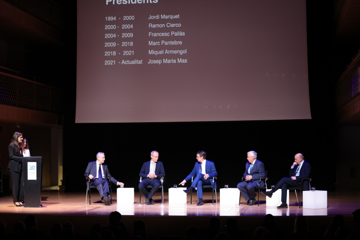 Un moment de l'acte d'homenatge de la Cambra que va tenir lloc aquest dimecres.