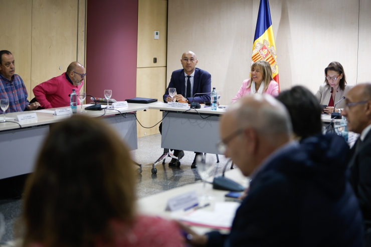 Un moment de la reunió del consell econòmic i social d'aquest dilluns.