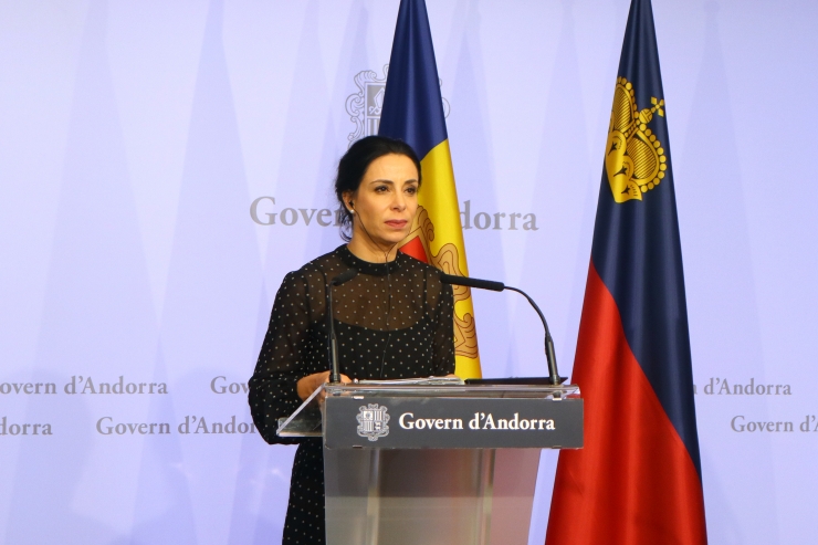 La ministra d'Afers Exteriors, Educació i Esports de Liechtenstein, Dominique Hasler, durant la seva visita a Andorra.